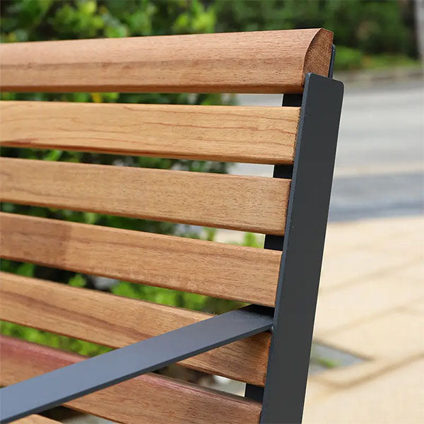 Outdoor Furniture - Modern Metal WPC Wood - Garden Bench - Ashroot