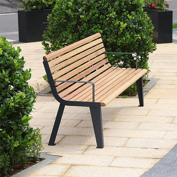 Outdoor Furniture - Modern Metal WPC Wood - Garden Bench - Ashroot