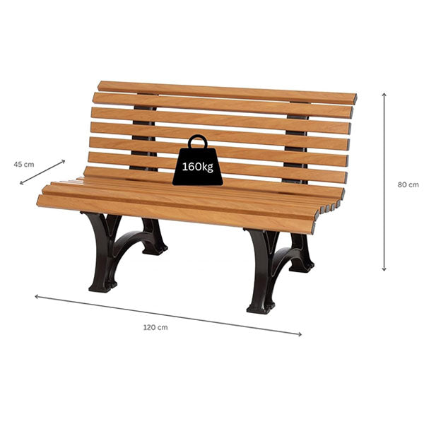 Outdoor Furniture - Modern Metal WPC Wood - Garden Bench - Furnique