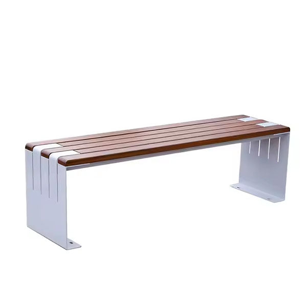 Modern Metal Wood WPC Outdoor Furniture - Garden Bench - IronLeaf