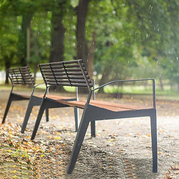 Outdoor Furniture - Modern Metal WPC Wood - Garden Bench - Luno