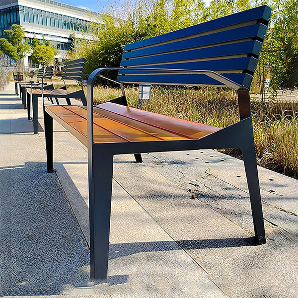 Outdoor Furniture - Modern Metal WPC Wood - Garden Bench - Luno