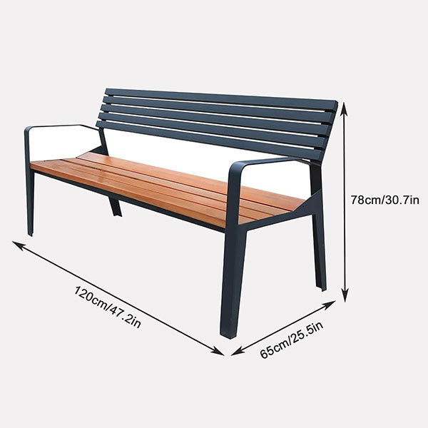 Outdoor Furniture - Modern Metal WPC Wood - Garden Bench - Luno