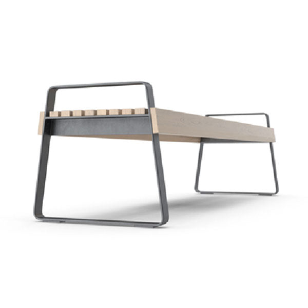 Outdoor Furniture - Modern Metal WPC Wood - Garden Bench - Shoreline