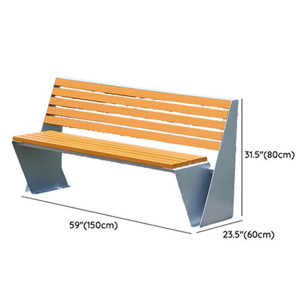 Outdoor Furniture - Modern Metal WPC Wood - Garden Bench - Slant
