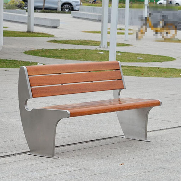 Modern Metal WPC Wood Outdoor Furniture -Garden Bench - Settler4