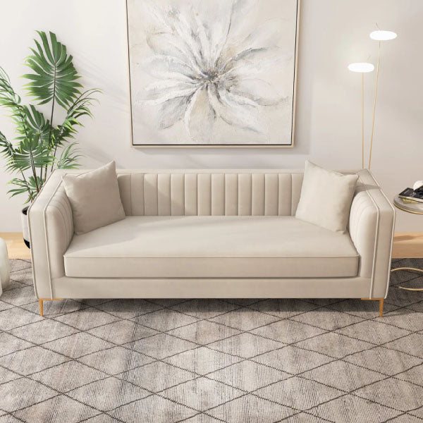 Fully Upholstered Indoor Furniture - Sofa Set - Flax