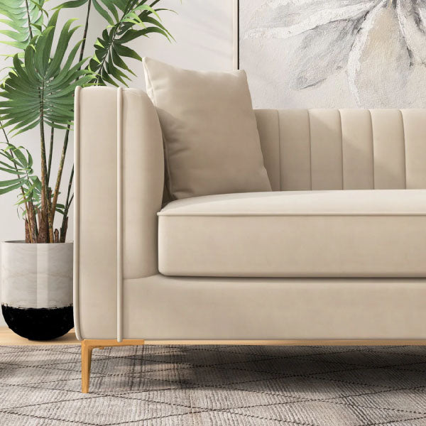 Fully Upholstered Indoor Furniture - Sofa Set - Flax