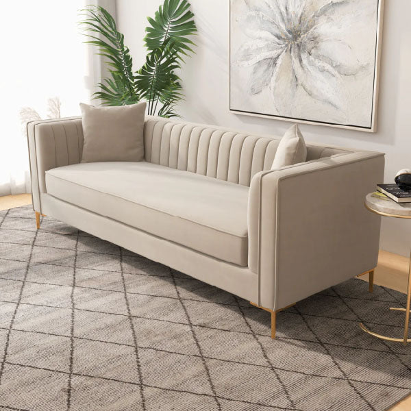 Fully Upholstered Indoor Furniture - Sofa Set - Flax
