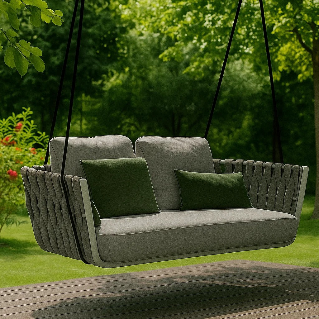 Hanging Swing, Balcony Swing, Garden Swing Chair- Birilyant Single and Double Seater- With - Stand - Braided & Rope