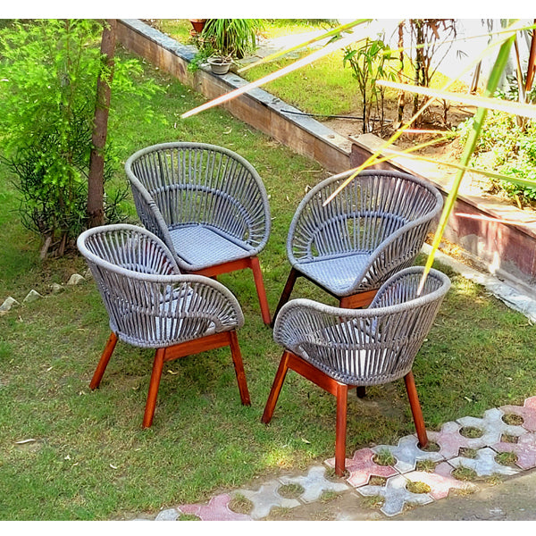 Outdoor Furniture Braided & Rope Coffee Set - Vapore-Mini - Ready Stock Sale