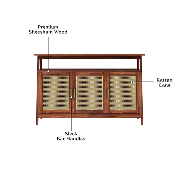 Wooden Cane & Rattan Almirah & Cabinet - Clix