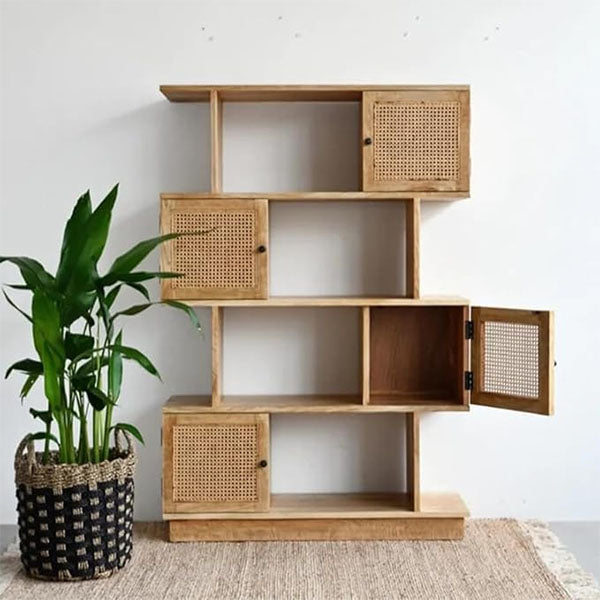 Wooden Cane & Rattan Almirah & Cabinet - Elite wood