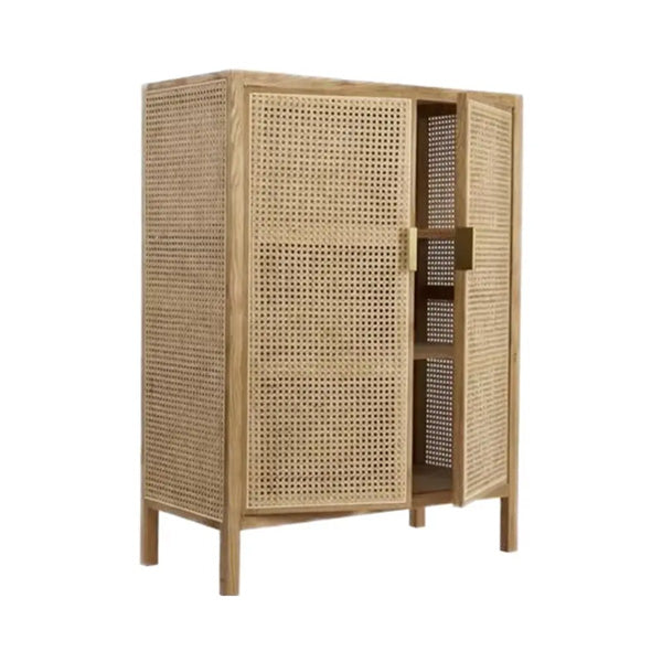 Wooden Cane & Rattan Almirah & Cabinet - WoodCab