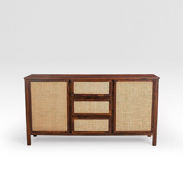 Wooden Cane & Rattan Almirah & Cabinet - Wood & Wonder