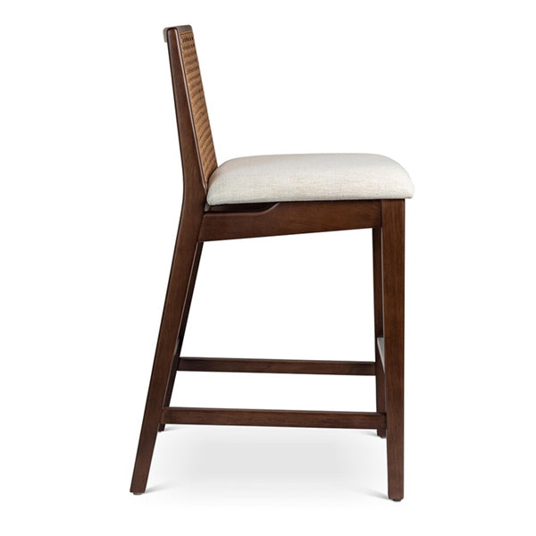 Wooden Cane & Rattan Bar Chair - The Liquid Lounge