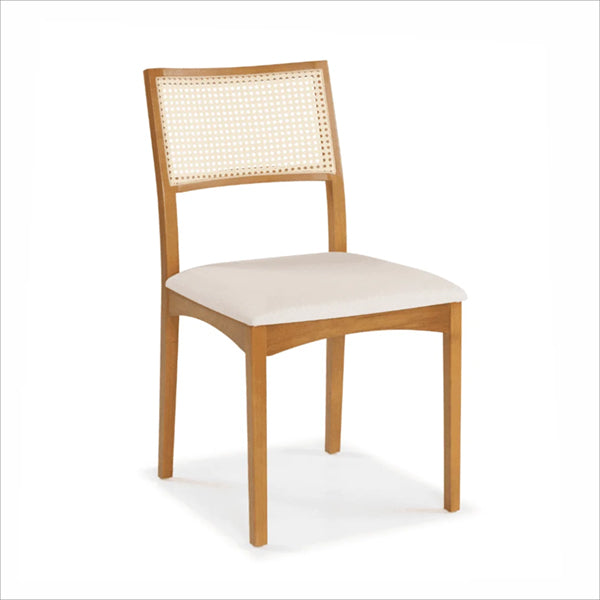 Wooden Cane & Rattan Dining Chair - Divine