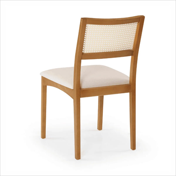 Wooden Cane & Rattan Dining Chair - Divine