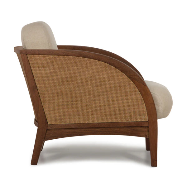 Wooden Cane & Rattan Lounge Chair - DreamSpot