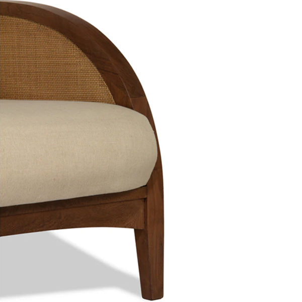 Wooden Cane & Rattan Lounge Chair - DreamSpot