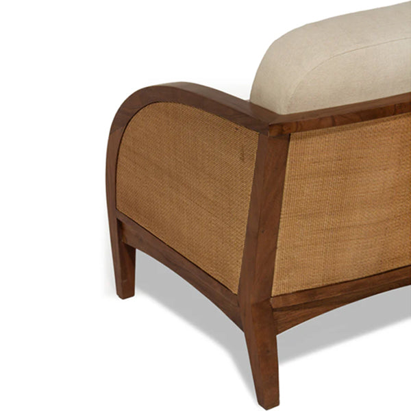 Wooden Cane & Rattan Lounge Chair - DreamSpot
