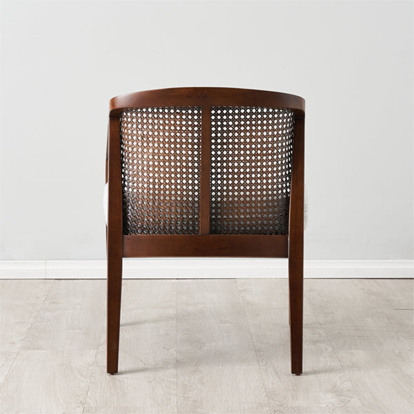 Wooden Cane & Rattan Lounge Chair - Edith