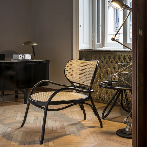 Wooden Cane & Rattan Lounge Chair - Mystique