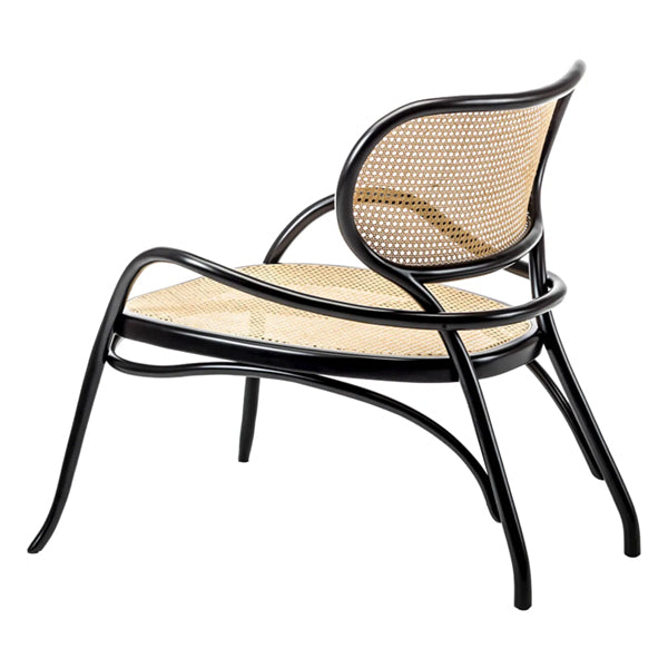 Wooden Cane & Rattan Lounge Chair - Mystique
