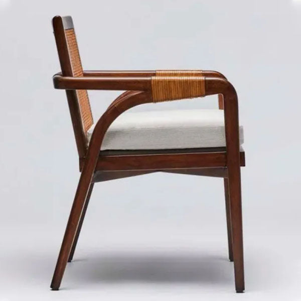Wooden Rattan Cane Chair - Fireside Ember