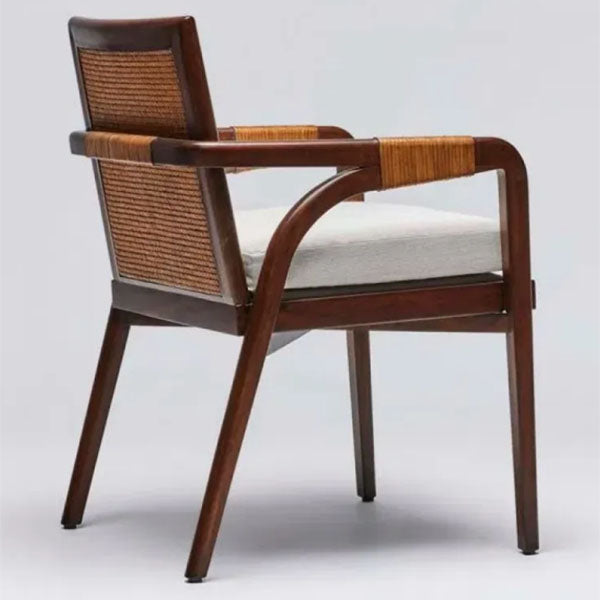 Wooden Rattan Cane Chair - Fireside Ember