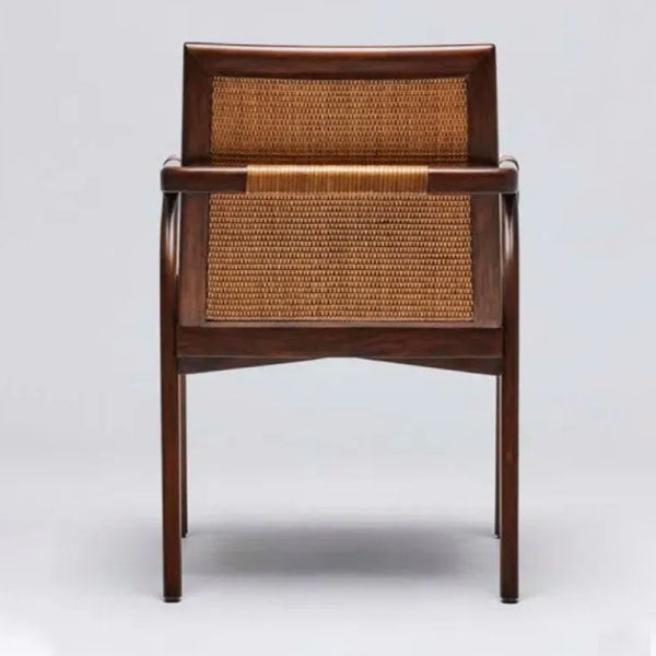 Wooden Rattan Cane Chair - Fireside Ember