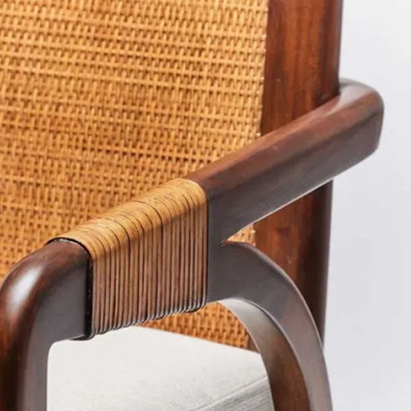 Wooden Rattan Cane Chair - Fireside Ember