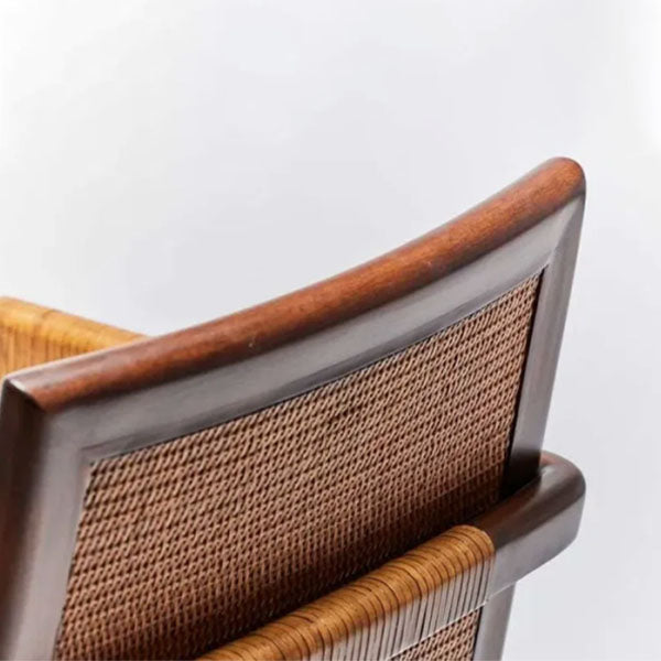 Wooden Rattan Cane Chair - Fireside Ember