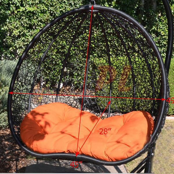Outdoor Wicker - Swing With Stand - Pomegranate