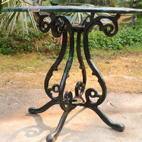 Cast Alluminum Outdoor Furniture - Garden Set Heart White Green Black- Amira