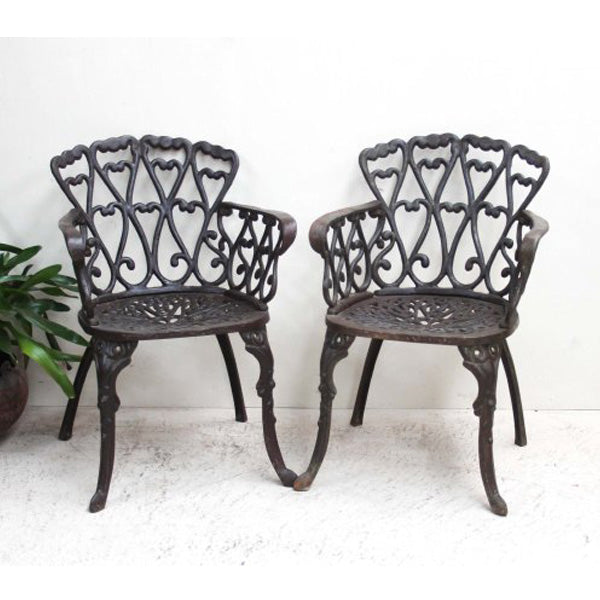 Cast Alluminum Outdoor Furniture - Garden Set Heart White Green Black- Amira