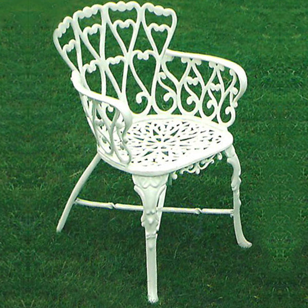 Cast Alluminum Outdoor Furniture - Garden Set Heart White Green Black- Amira