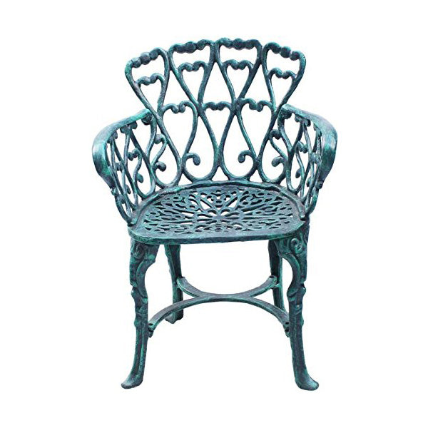 Cast Alluminum Outdoor Furniture - Garden Set Heart White Green Black- Amira