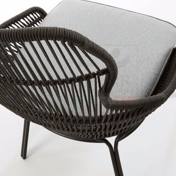utdoor Braid and Rope Heigh Back Chair,Lazy Chair, Rest Chair, Easy Chair, Ocassional chair - Mustard