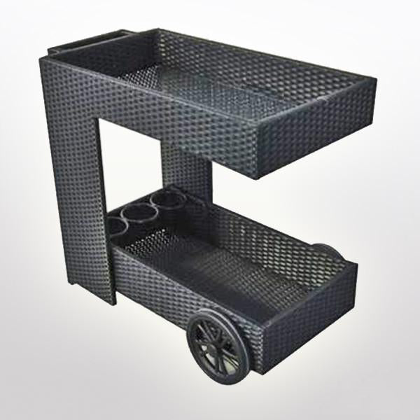 Outdoor Wicker Serving Trolley- Patio