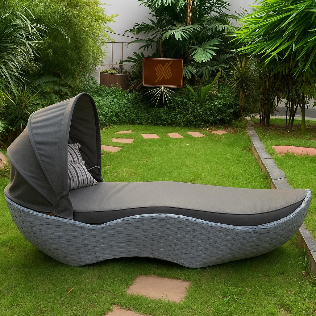 Outdoor Furniture Wicker Sun Lounger - Boat PRIME