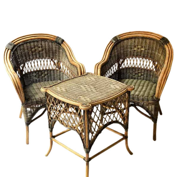 Wooden RattanFurnitureCoffeeSet-