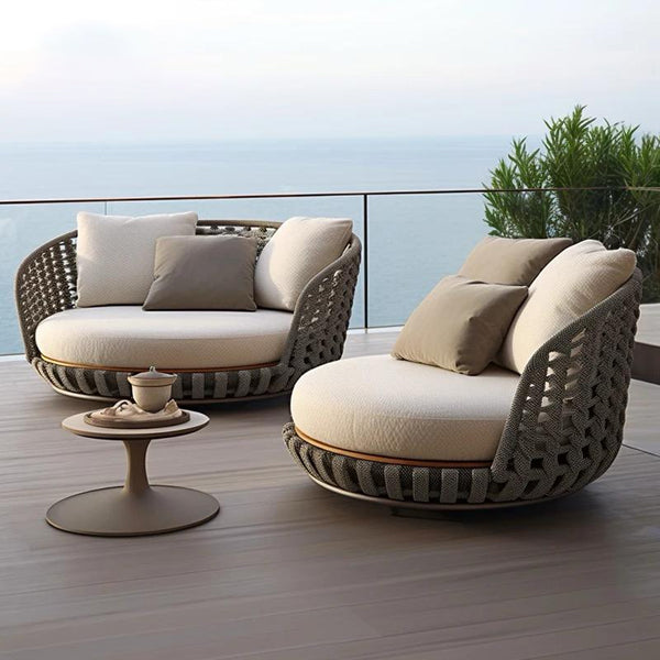 Luxurious Outdoor furniture - Buy Affordable 5 seater Outdoor Braid Rope sofa set with centre table - Buy Outdoor Sofa - Loom From LUXOX INDIA - Outdoor Lounge Chair for garden, terrace and balcony