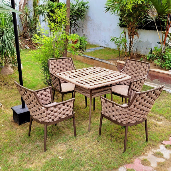 Outdoor Furniture Braided & Rope Coffee Set - Nature-Next - Ready Stock Sale