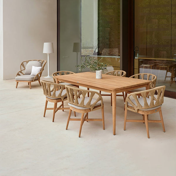 Outdoor Braided & Rope Coffee Set - Coral Reef