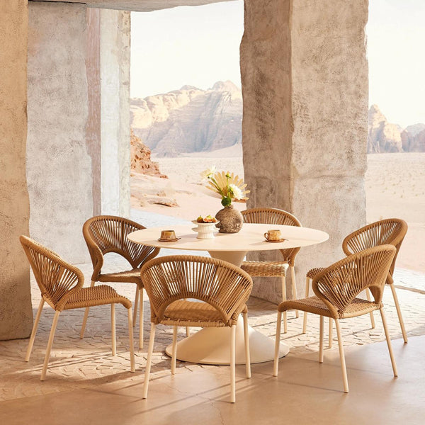 Outdoor Braided & Rope Coffee Set - lotus 01