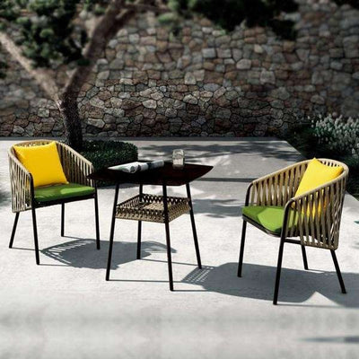 Outdoor Braided  Rope & Cord Garden Coffee Set - Neptune
