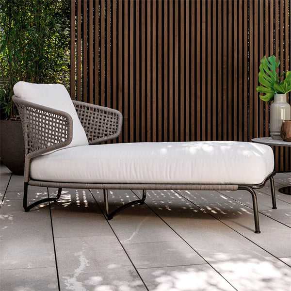 Outdoor Braided & Rope Sunlounger - Aston
