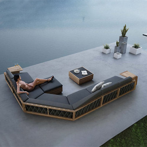 Outdoor Wood - Sofa Set - L - Shape