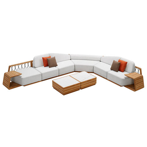 Outdoor Wood - Sofa Set - L - Shape 03